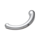 Master Series 10X Vibra Crescent Silicone Dual Ended Vibrating Dildo Silver 8 Inch - Simply Pleasure