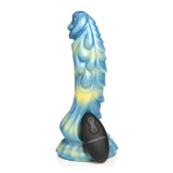 Creature Cocks Sea Stallion Vibrating Remote Control Silicone Dildo Blue Yellow