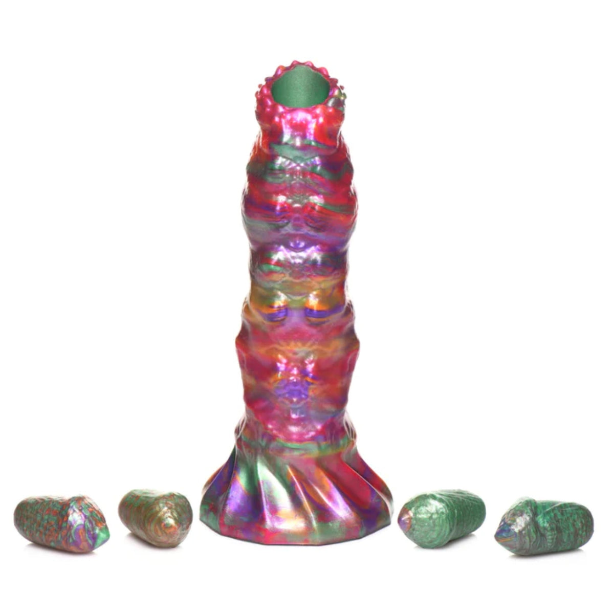 Creature Cocks Larva Silicone Ovipositor Dildo With Eggs Multi Colour - Simply Pleasure