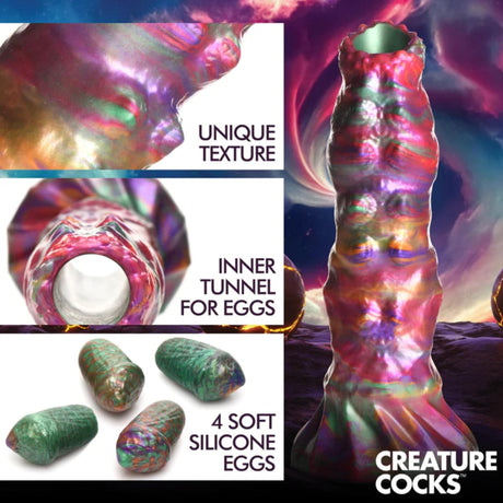 Creature Cocks Larva Silicone Ovipositor Dildo With Eggs Multi Colour - Simply Pleasure