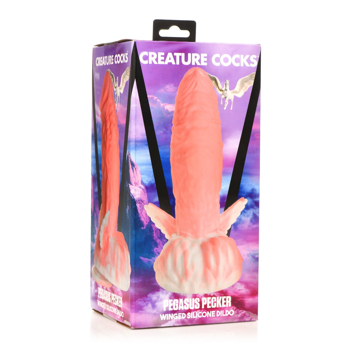 Creature Cocks Pegasus Pecker Winged Silicone Dildo Pink White - Simply Pleasure