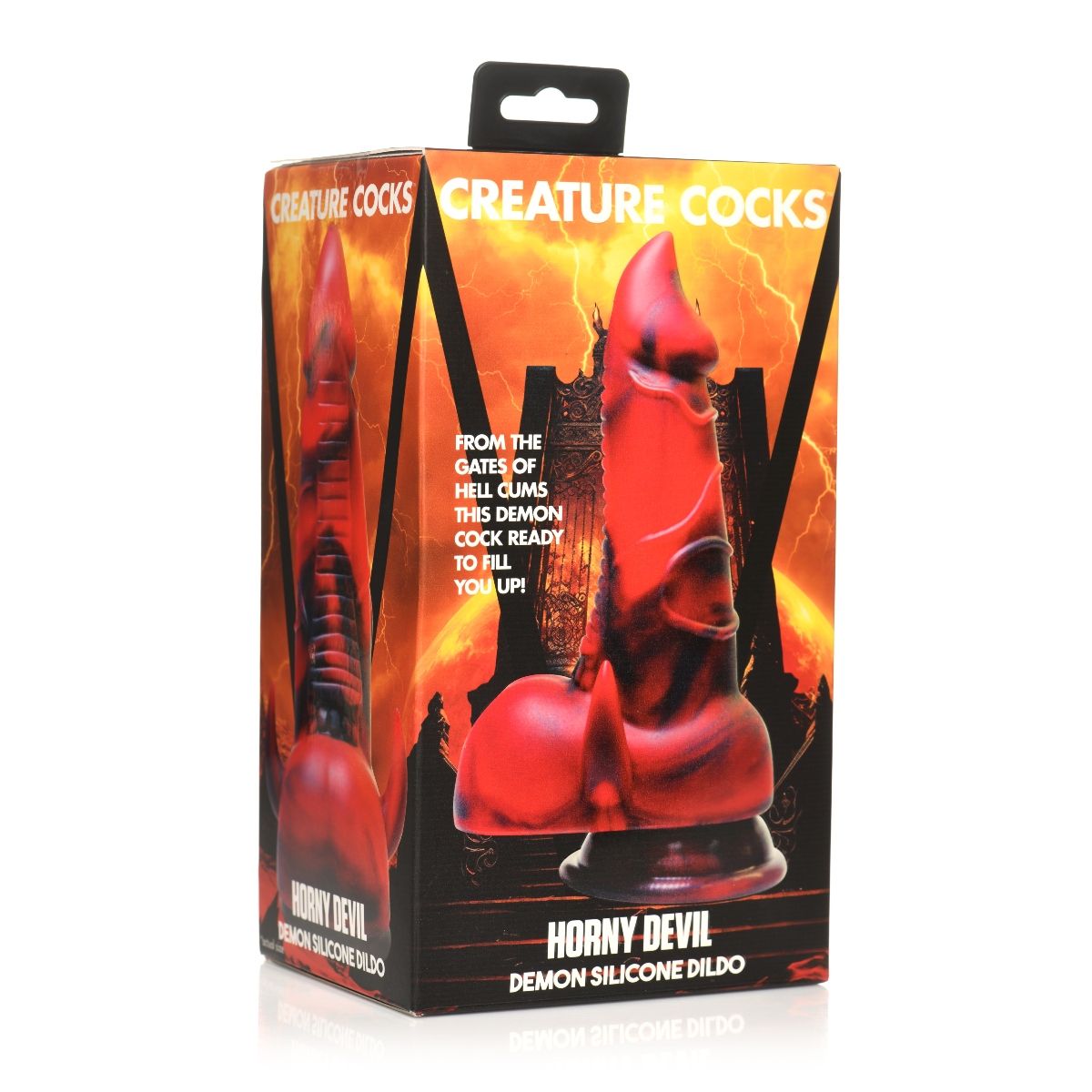 Creature Cocks Horny Devil Demon Silicone Dildo Black Red - Simply Pleasure