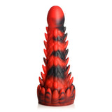 Creature Cocks Demon Rising Scaly Dragon Silicone Dildo Red Black - Simply Pleasure