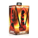 Creature Cocks Demon Rising Scaly Dragon Silicone Dildo Red Black - Simply Pleasure