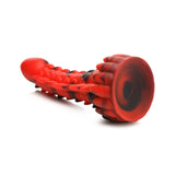 Creature Cocks Demon Rising Scaly Dragon Silicone Dildo Red Black - Simply Pleasure