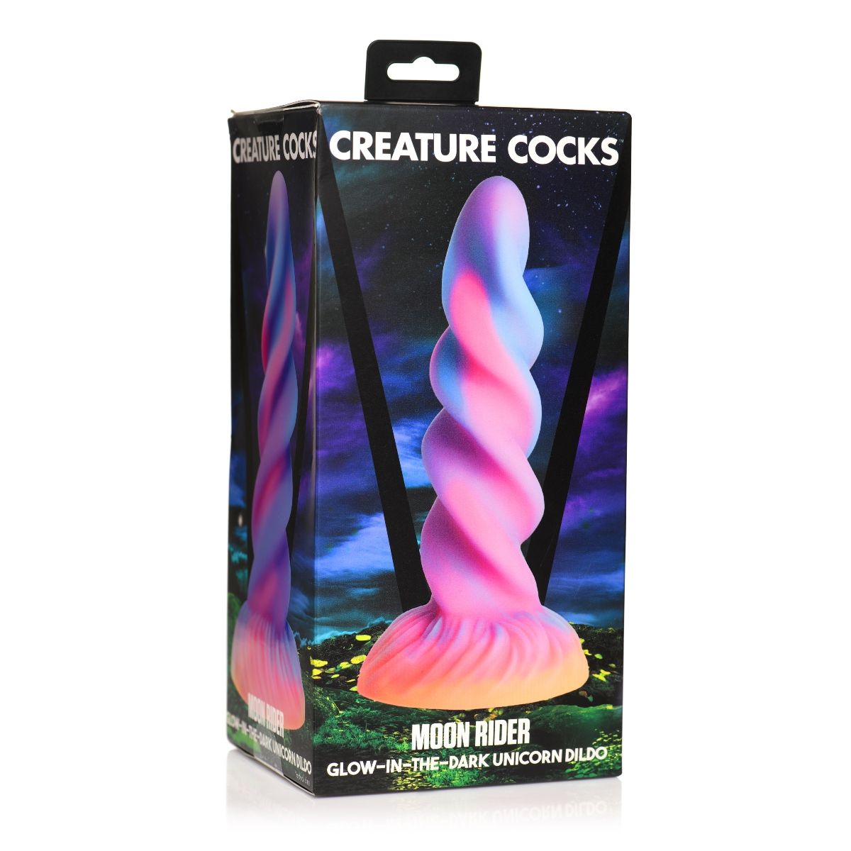 Creature Cocks Moon Rider Glow In The Dark Unicorn Dildo Blue Purple Pink - Simply Pleasure