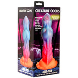 Creature Cocks Aqua-Cock Glow In The Dark Silicone Dildo Blue Pink Orange