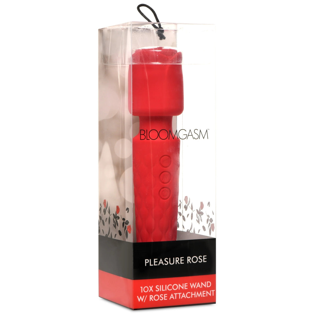 Bloomgasm Pleasure Rose 10X Silicone Wand With Rose Attachment Red