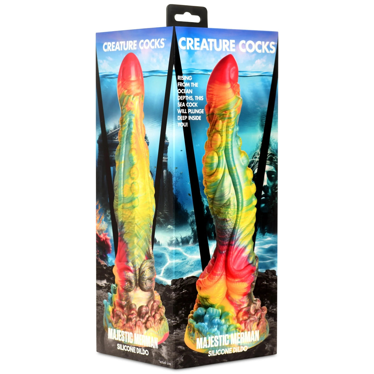 Creature Cocks Majestic Merman Silicone Dildo Rainbow