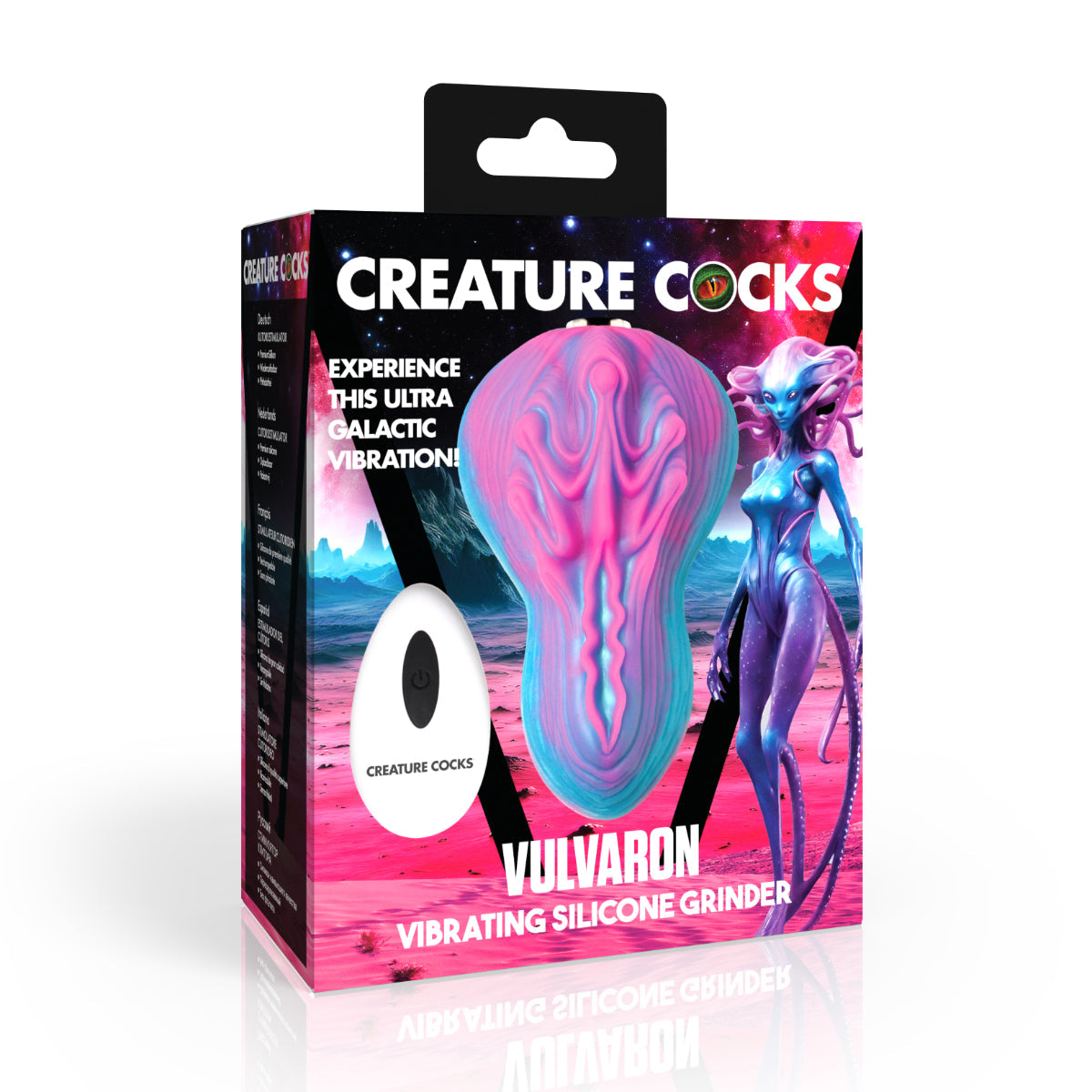 Creature Cocks Vulvaron Vibrating Silicone Grinder Pink Blue
