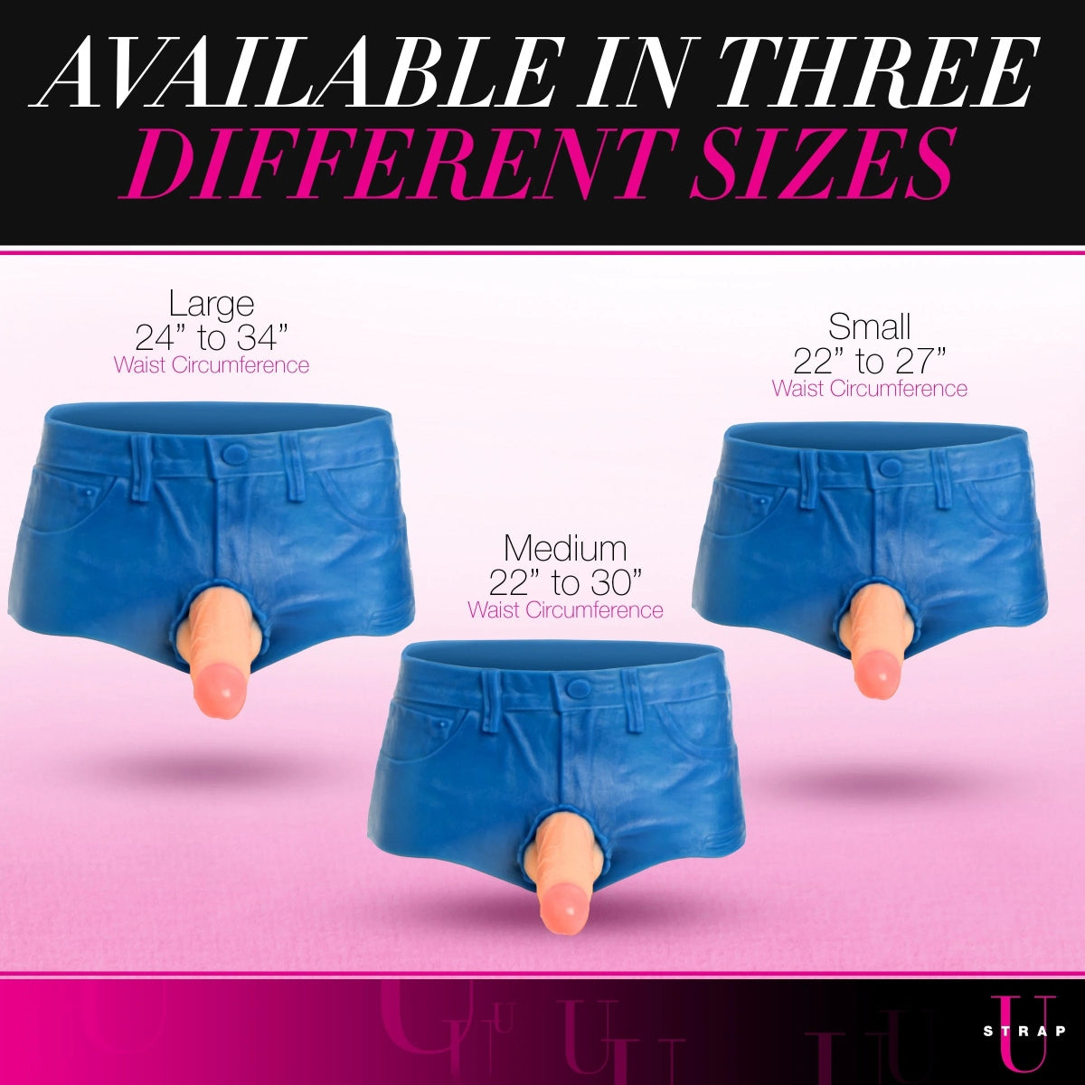 Strap U  Booty Shorts Silicone Strap On Harness With Dildo 6 Inch