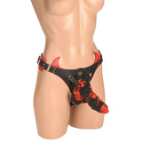 Creature Cocks Horny Devil Strap-On Harness Red Black