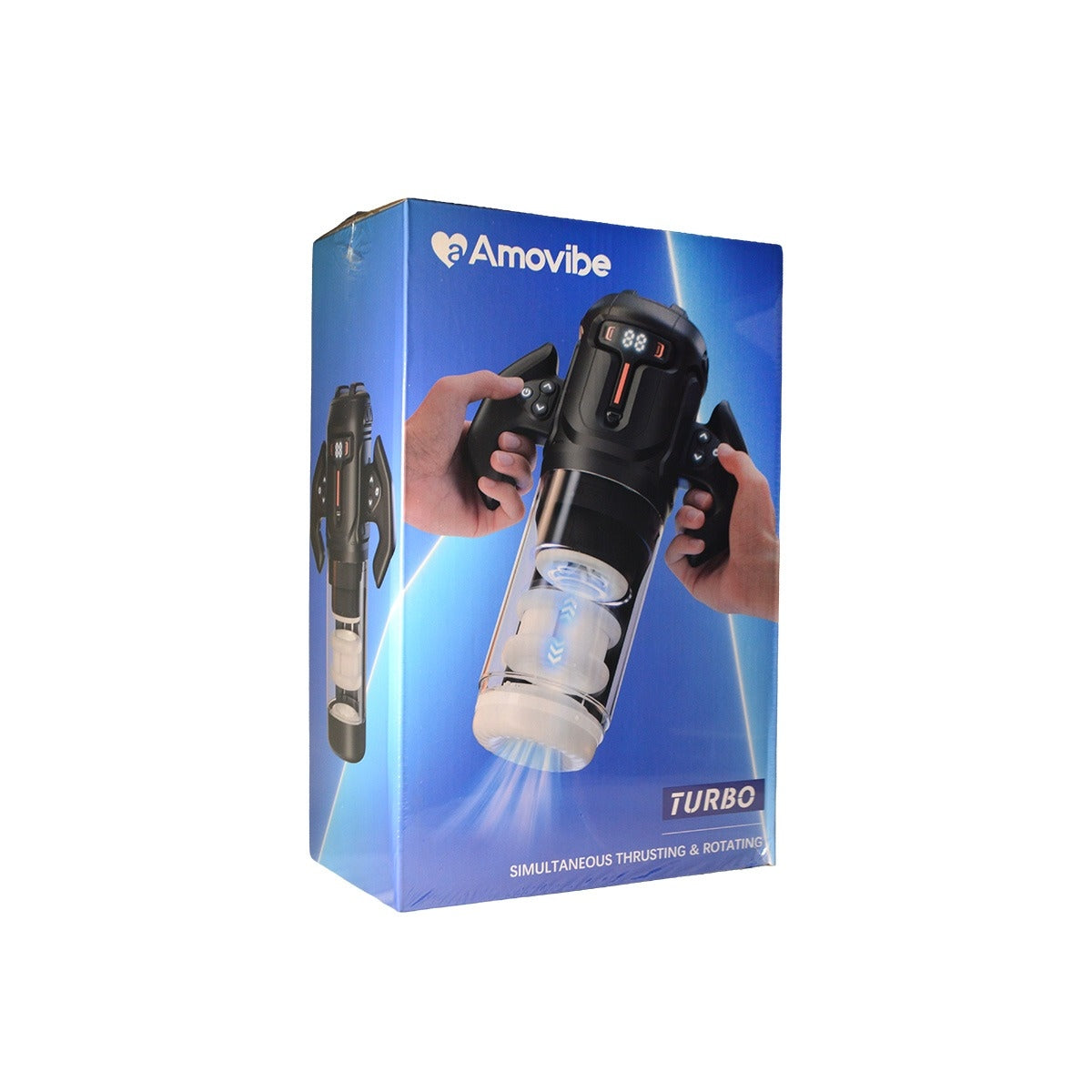 Amovibe Turbo Thrusting & Rotating Male Masturbator Black