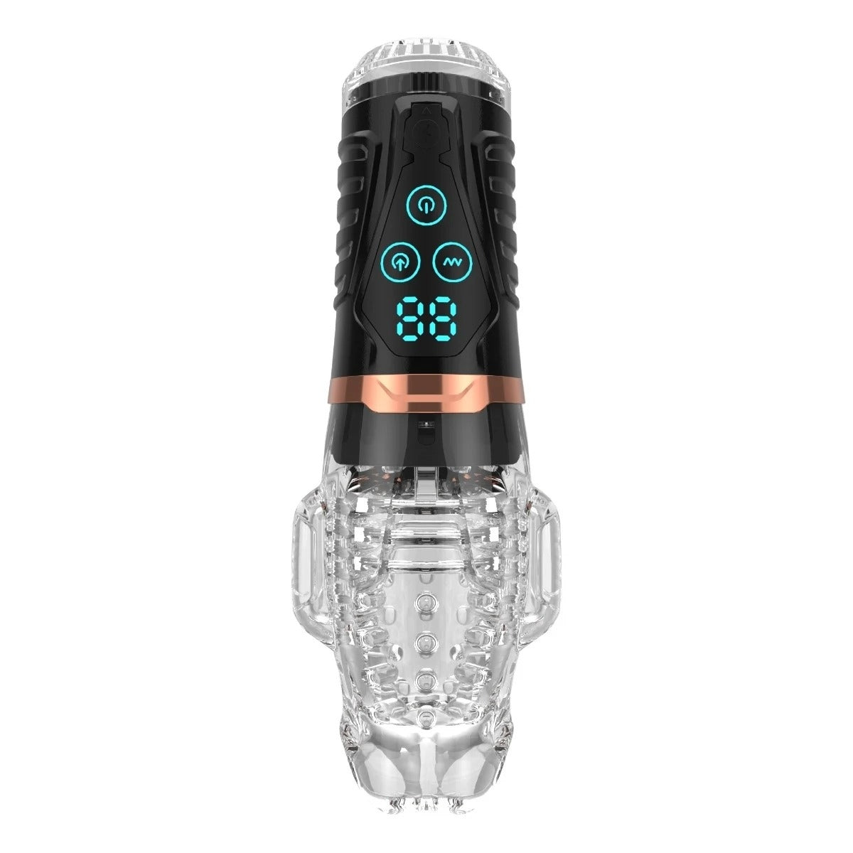 Amovibe Alpha Sucking & Vibrating Male Masturbator Black Clear