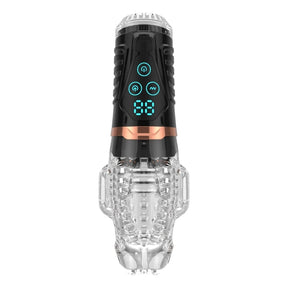 Amovibe Alpha Sucking & Vibrating Male Masturbator Black Clear