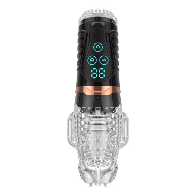 Amovibe Alpha Sucking & Vibrating Male Masturbator Black Clear