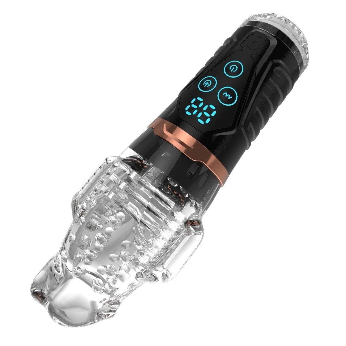 Amovibe Alpha Sucking & Vibrating Male Masturbator Black Clear