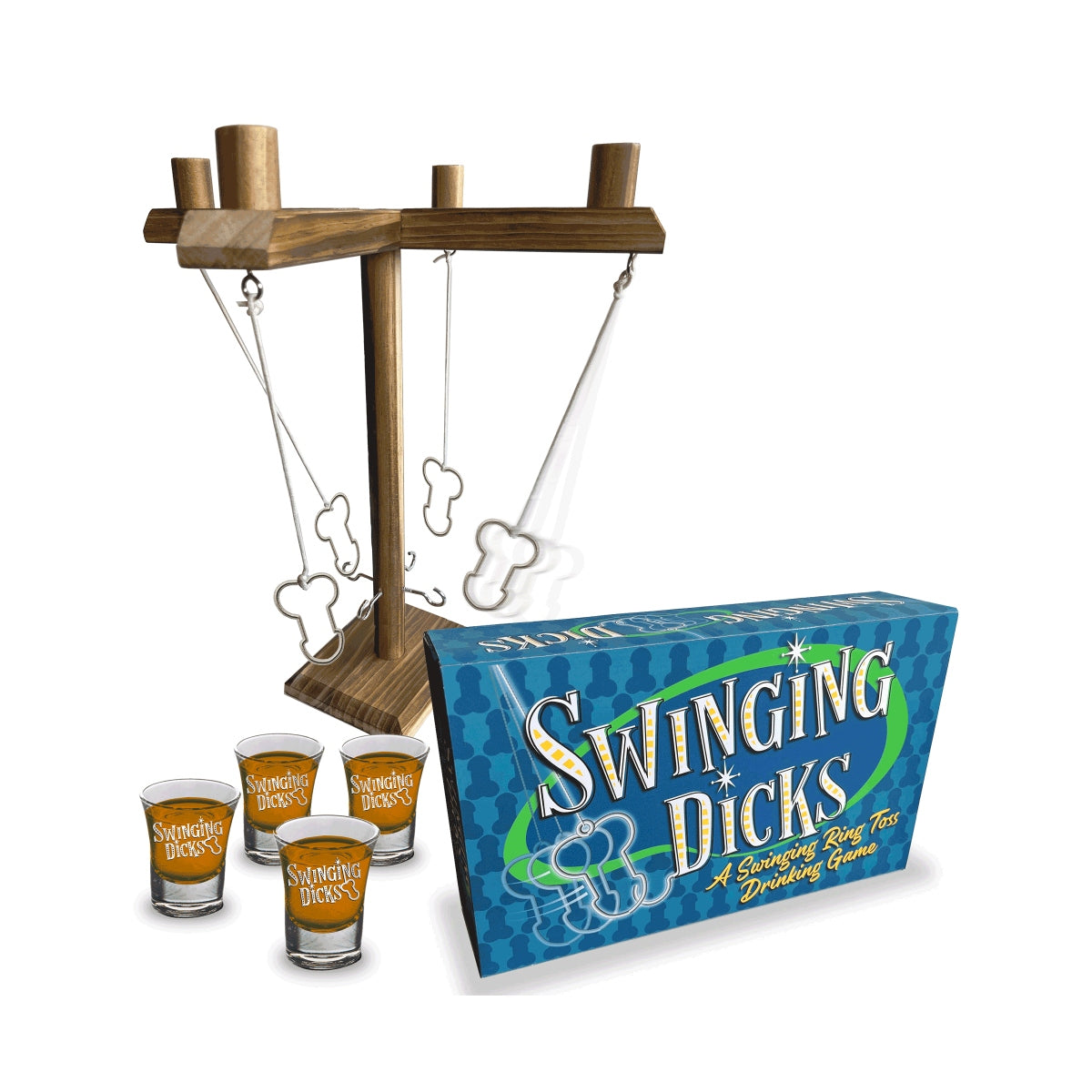 Little Genie Swinging Dicks Drinking Game & Shot Glasses