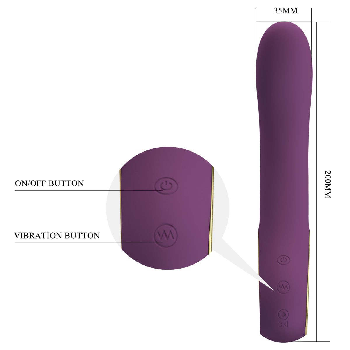 Pretty Love Ethan Rechargeable Curved Vibrator Purple