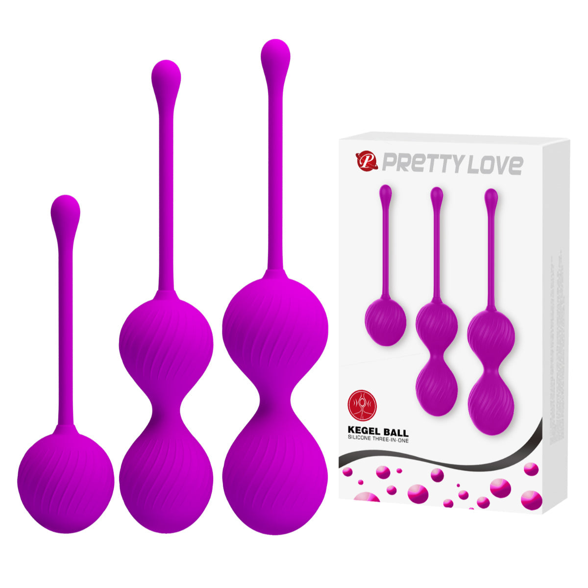Pretty Love Kegel Ball 3 Piece Training Set Purple