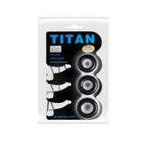 Pretty Love Titan Silicone Cock Ring 3 Pack Black