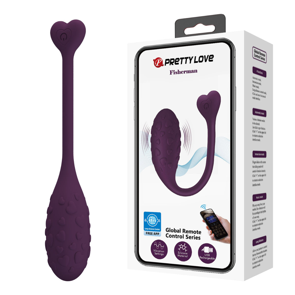 Pretty Love Fisherman Vibrating Egg Purple