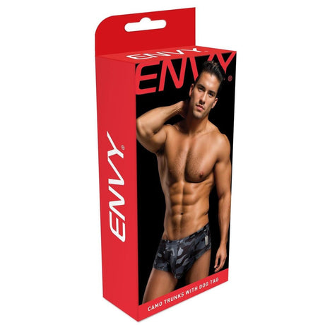 Envy Camo Trunk With Dog Tag Camo Black