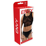 Envy Maverick Edge 2 Piece Crop Top & Brief Set Black One Size