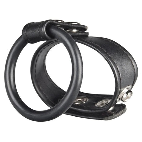 Blue Line Dual Stamina Cock Ring Black - Simply Pleasure