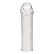 Blue Line Clear Textured Penis Enhancing Sleeve Extension 6.5 Inch - Simply Pleasure