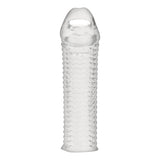 Blue Line Clear Textured Penis Enhancing Sleeve Extension 6.5 Inch - Simply Pleasure