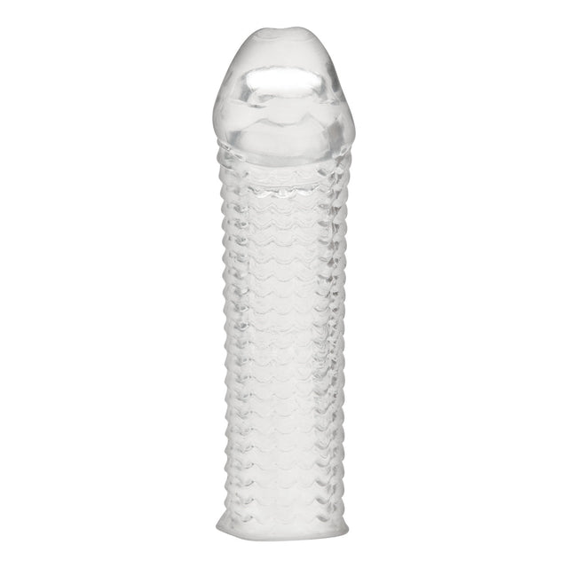 Blue Line Clear Textured Penis Enhancing Sleeve Extension 6.5 Inch - Simply Pleasure