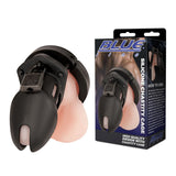 Blue Line Silicone Chastity Cage Black - Simply Pleasure