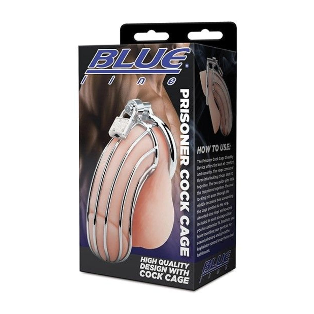 Blue Line Prisoner Cock Cage Silver - Simply Pleasure