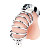 Blue Line Urethral Play Cock Cage Silver - Simply Pleasure