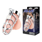 Blue Line Enslave Cock Cage Silver - Simply Pleasure