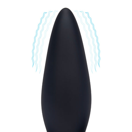 Blue Line Pointer Deep Drilling Remote Controlled Vibrating Butt Plug Black - Simply Pleasure