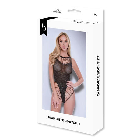 Baci Diamonte Bodysuit Black