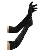 Baci Satin Opera Gloves Black