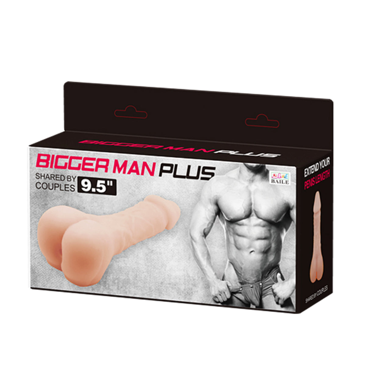 Pretty Love Baile Bigger Man Plus Masturbator Penis Extender 9.5 Inches Light Pink