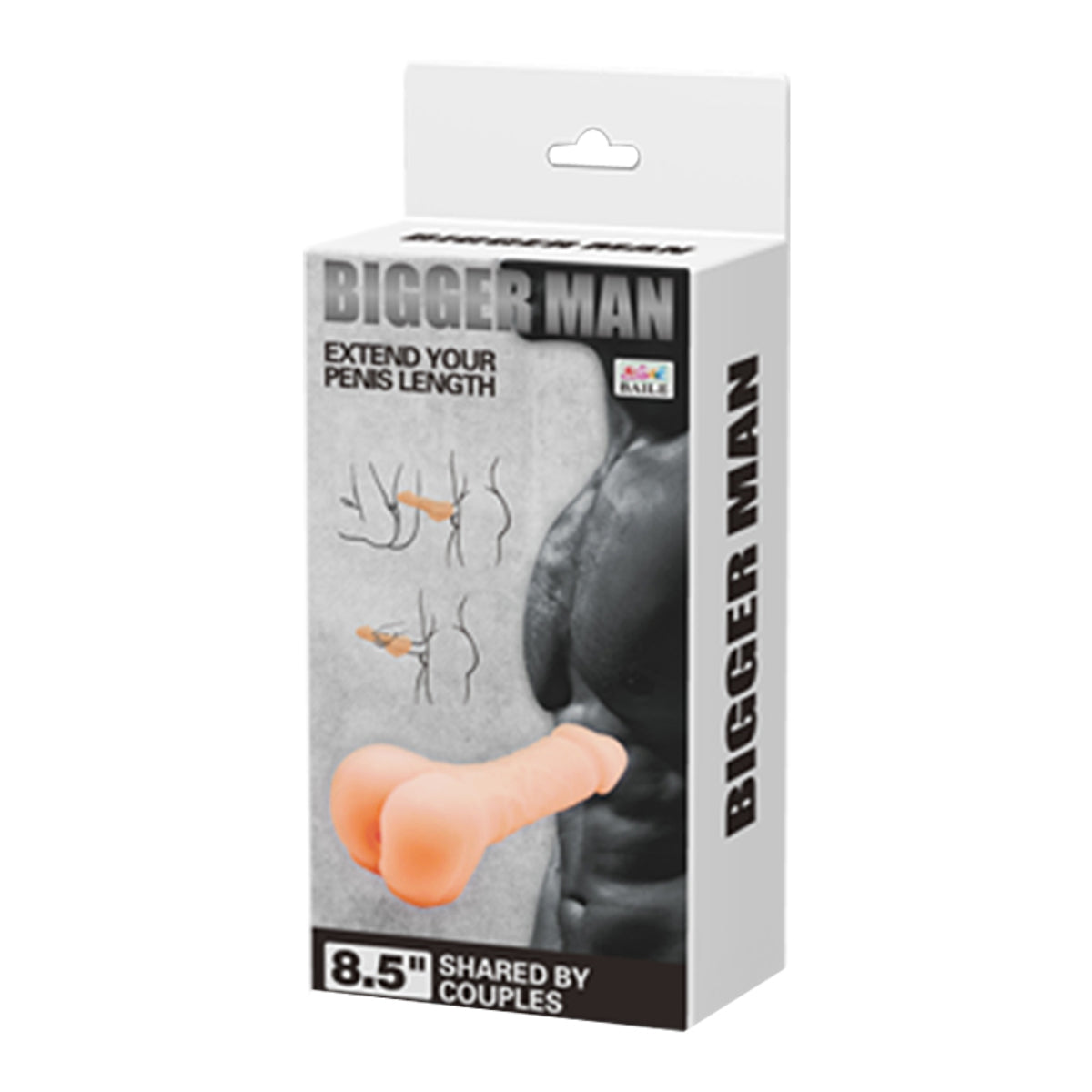 Pretty Love Baile Bigger Man Plus Masturbator Penis Extender 8.5 Inches Light Pink