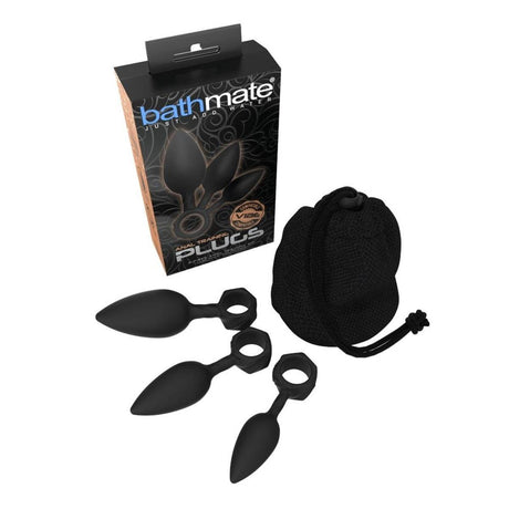 Bathmate Anal Training 3 Piece Butt Plug Set Black - Simply Pleasure