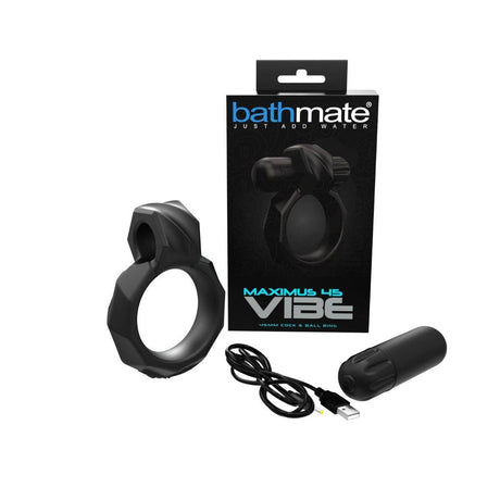 Bathmate Maximus Vibe 45 Vibrating Cock & Ball Ring Black - Simply Pleasure