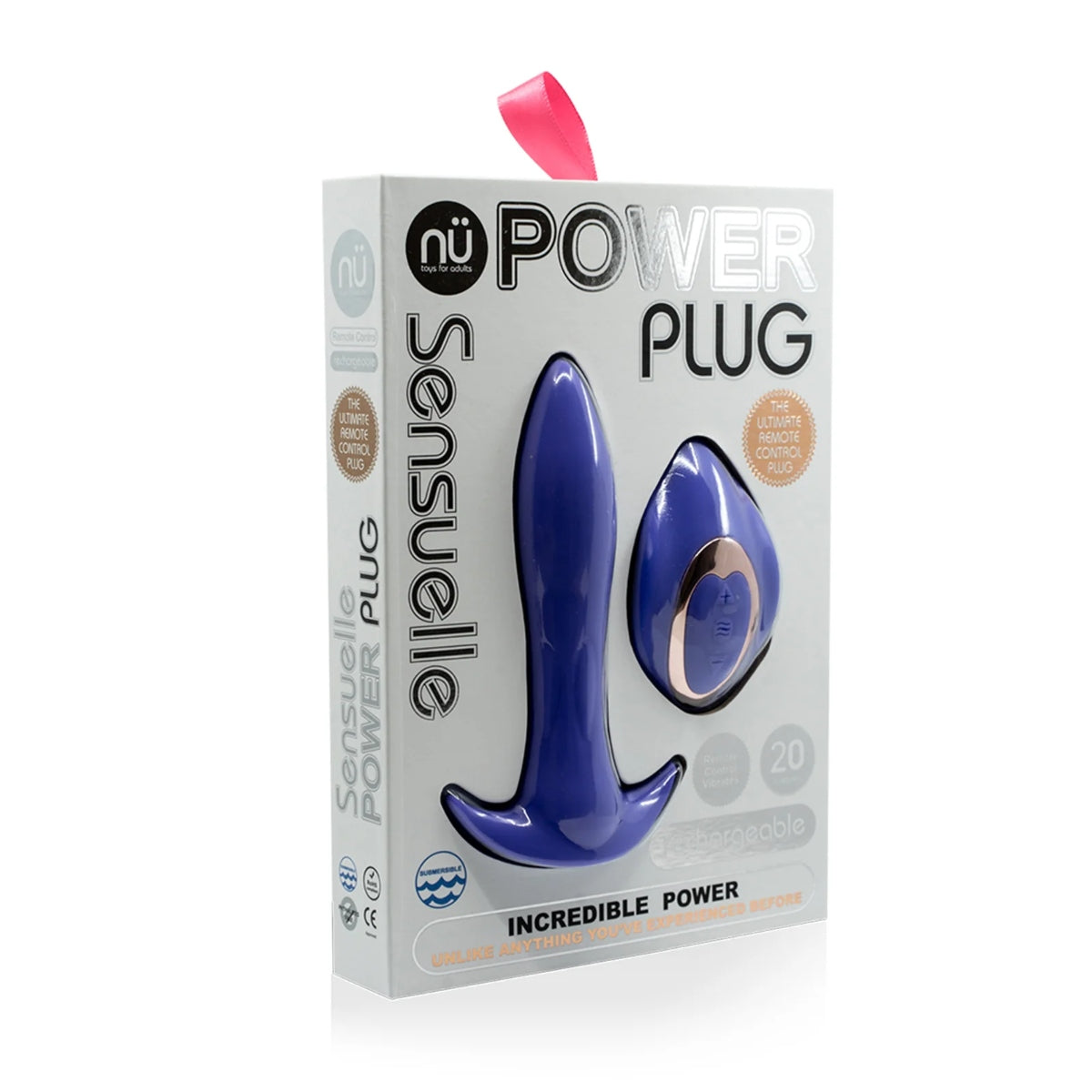 Nu Sensuelle Power Plug Remote Control Vibrating Butt Plug Ultra Violet