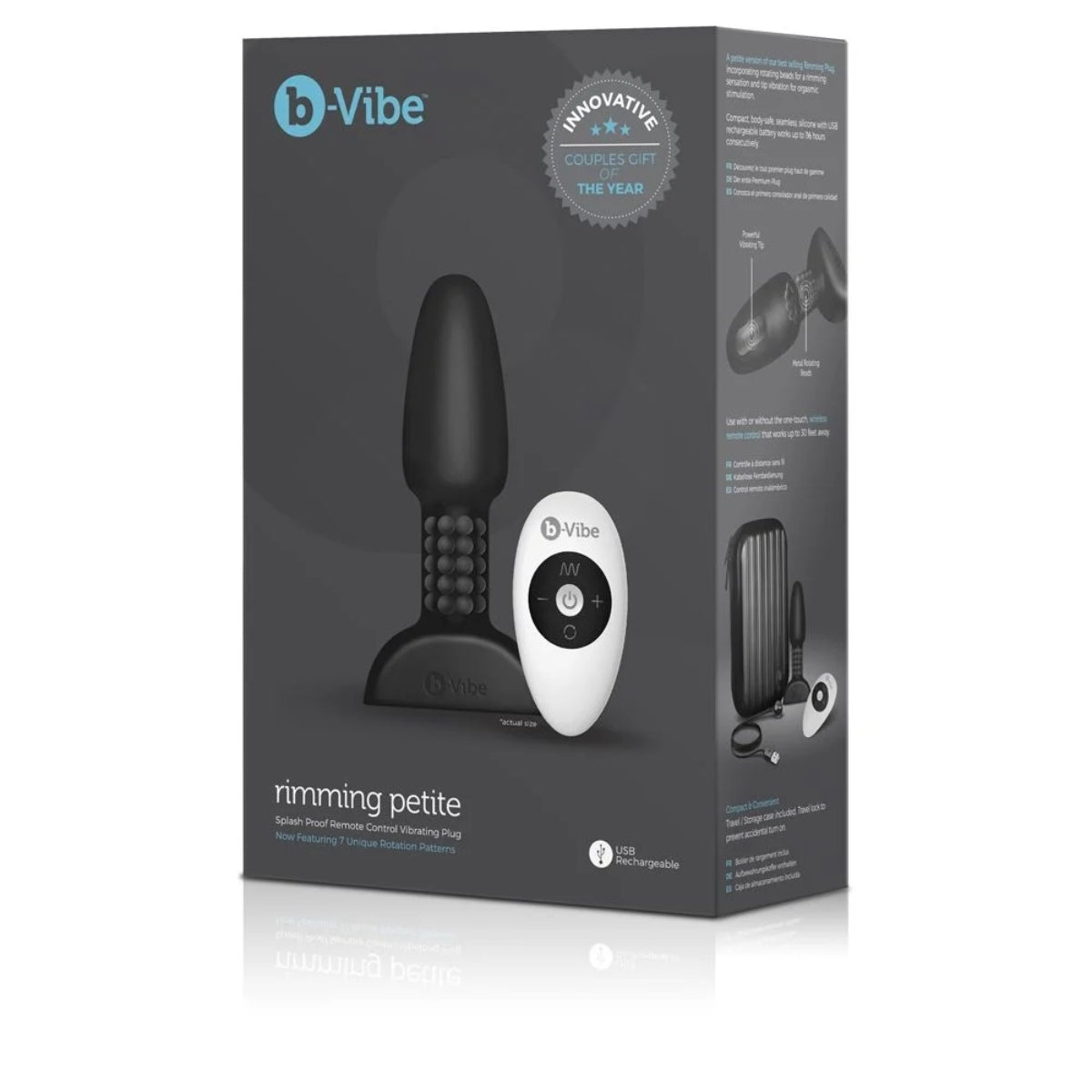 b-Vibe Rimming Petite Remote Control Vibrating Butt Plug Black