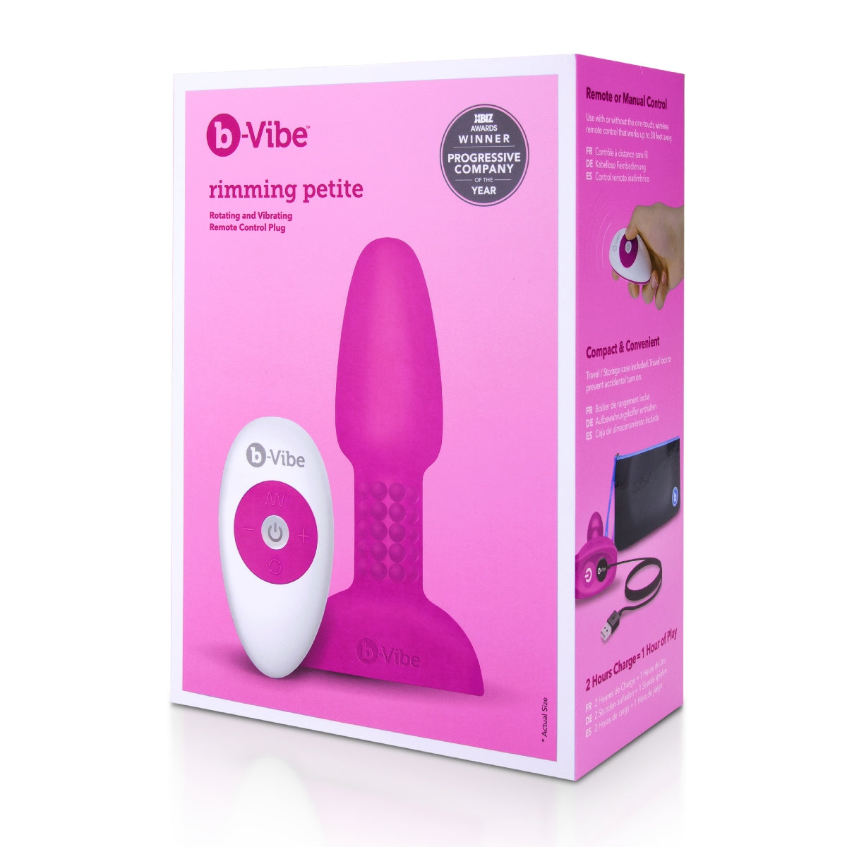 b-Vibe Rimming Petite Remote Control Vibrating Butt Plug Fuchsia