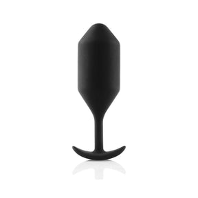b-Vibe Snug Plug 4 Weighted Silicone Butt Plug Black - Simply Pleasure