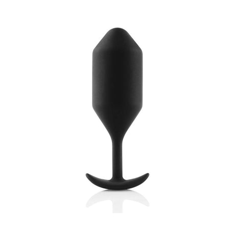 b-Vibe Snug Plug 4 Weighted Silicone Butt Plug Black - Simply Pleasure