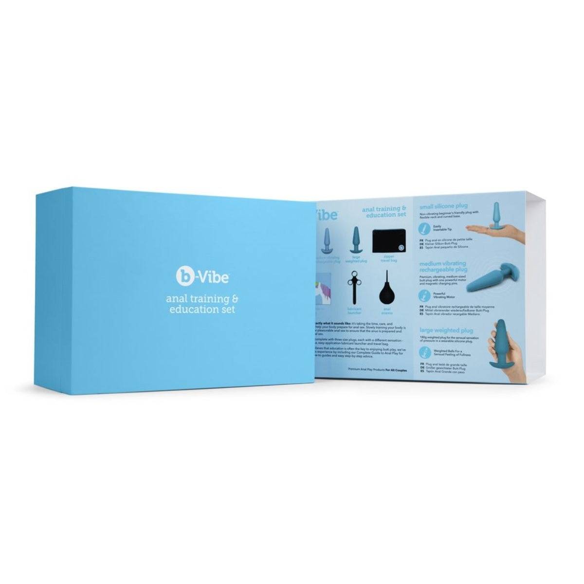 b-Vibe Anal Training & Education Butt Plug Set Blue - Simply Pleasure