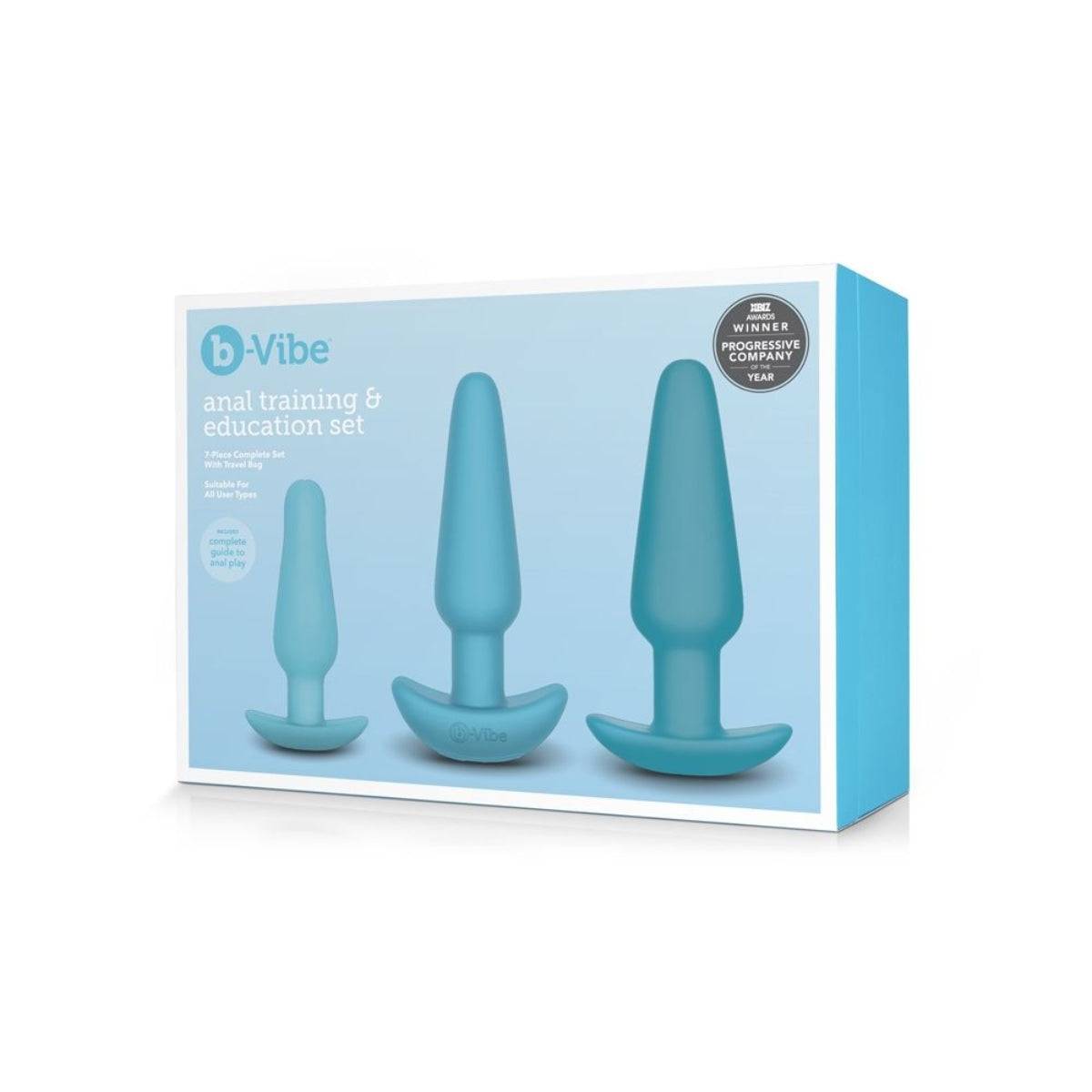 b-Vibe Anal Training & Education Butt Plug Set Blue - Simply Pleasure